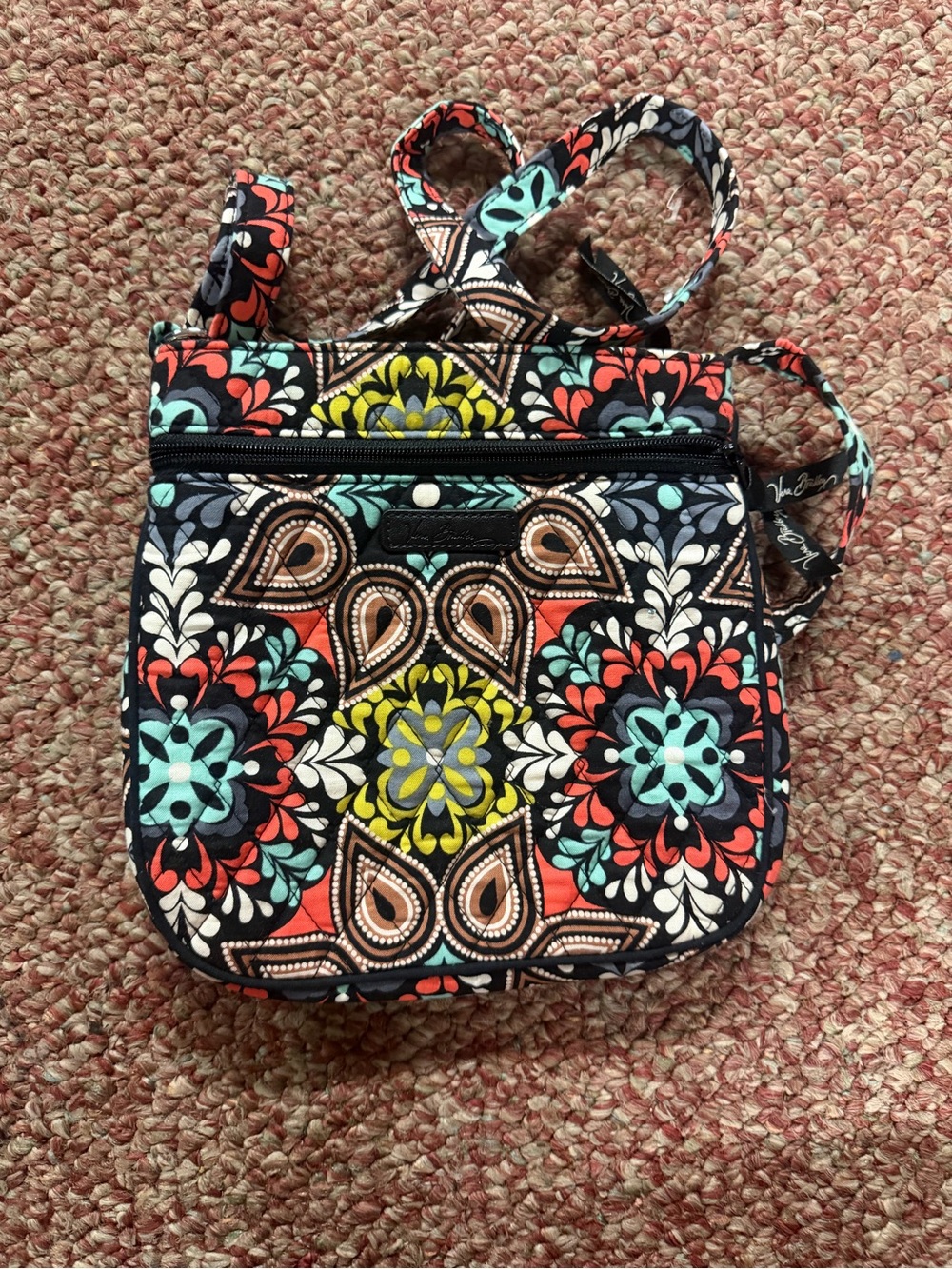 Vera Bradley Quilted Floral Crossbody Bag - Black Multi